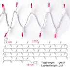 Christmas Pink Mini String Lights - 100 Count 25 Feet Detachable Incandescent Bulb Waterproof Fairy Lights Plug in for Indoor Outdoor Party Patio Xmas Tree Valentine'S Day Decoration, White Wire