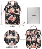 Laptop Backpack for Women,15.6 Inch Stylish College School Backpack with USB Charging Port,Water Resistant Casual Daypack Laptop Backpack for Girls/Nurse/Teacher/Travel (Flower Pattern)