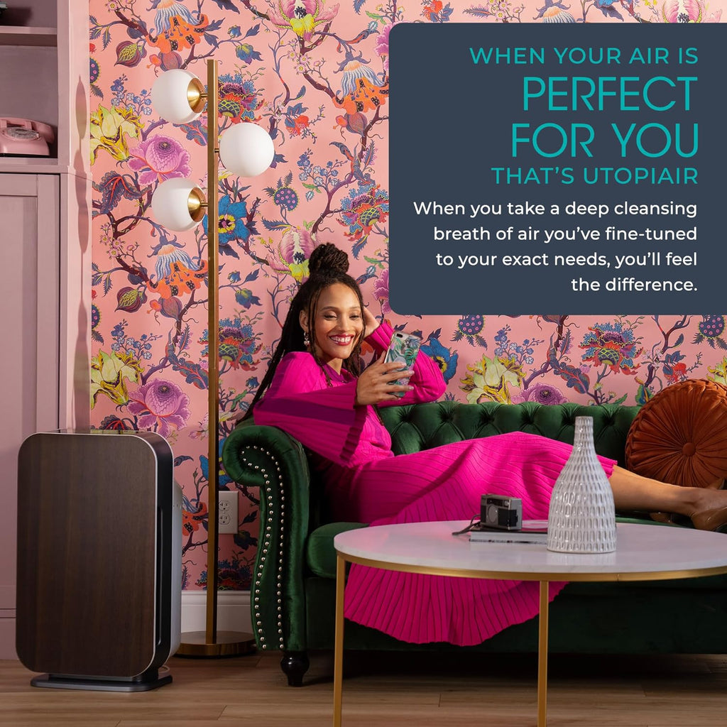 Air Purifier Breathesmart Flex HEPA with Pure Filter | 1400 Sq. Ft | Perfect for Bedrooms & Home Offices - Captures Allergens, Dust, & Mold - Espresso