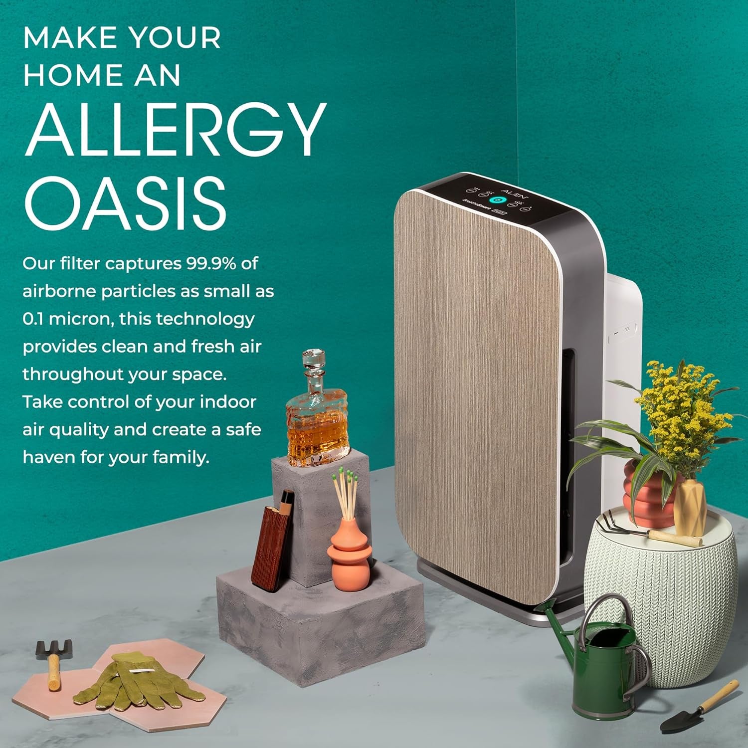 Air Purifier Breathesmart Flex HEPA with Pure Filter | 1400 Sq. Ft | Perfect for Bedrooms & Home Offices - Captures Allergens, Dust, & Mold - Espresso